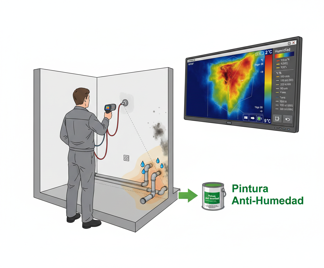 Diagnóstico de humedad con cámara termográfica